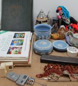 Assorted Wedgwood blue jasper wares, together with lighters,