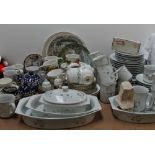 A Brazilian part tea and dinner service together with assorted plates, cups and saucers,