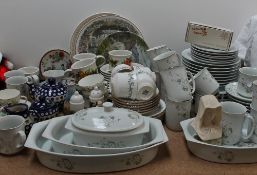 A Brazilian part tea and dinner service together with assorted plates, cups and saucers,