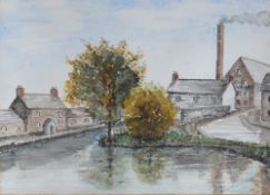 Howell A canal scene Watercolour Together with a collection of paintings,