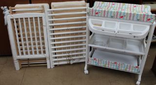 Children's white painted cots,
