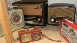 Five assorted radios including Bush etc