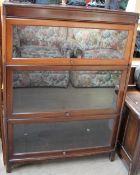 A mahogany three section bookcase