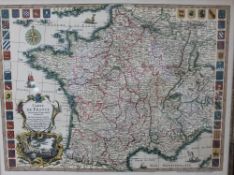 A copy of a map of France,