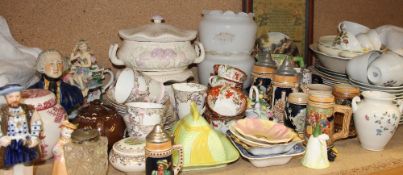A Masons ginger jar and cover together with part tea sets, collectors plates,