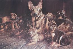 After Mick Causton German Shepherd and pups A Limited-edition print No.