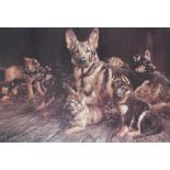 After Mick Causton German Shepherd and pups A Limited-edition print No.