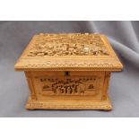 A 19th century Chinese rectangular sandalwood casket,