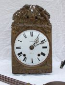 A French Wall clock with a stamped brass surround,