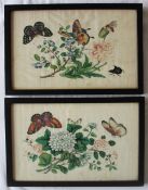 A pair of Chinese pith or rice paper paintings,