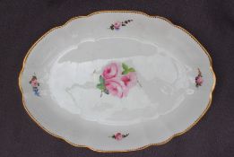 A Nantgarw porcelain oval dish, of shaped oval form,