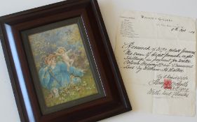 William Henry Walker Evanescent love Watercolour Initialled with a letter from the Walker's Gallery