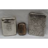 A late Victorian silver note case, of rectangular form with rounded corners,