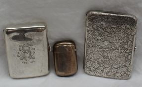 A late Victorian silver note case, of rectangular form with rounded corners,