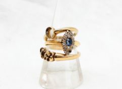 A sapphire and diamond cluster ring,