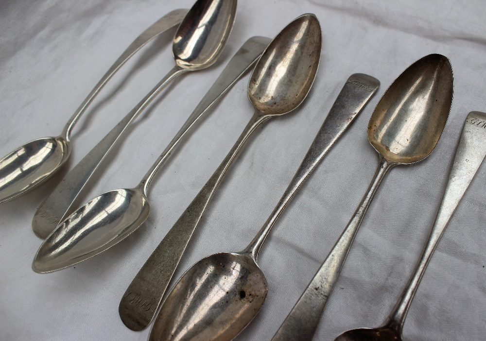 A set of three late George III Scottish silver table spoons, Edinburgh, 1806,