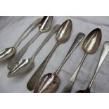 A set of three late George III Scottish silver table spoons, Edinburgh, 1806,