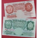 A Bank of England Ten Shillings note, C.P. Mahon, Chief Cashier, B210, Z72 No.