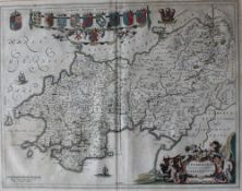 Johannes Blaue (1596-1673) Penbrochia Comitatus et Comitatus Caermaridunum (Pembrokeshire)