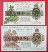 A United Kingdom of Great Britain and Ireland Ten Shillings note, N.F.