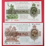 A United Kingdom of Great Britain and Ireland Ten Shillings note, N.F.