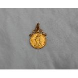 A Victorian gold shield back half sovereign,