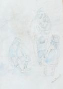 Vera Bassett Children at play A sketch Signed 20 x 14cm