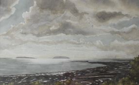 Alan Williams The Bristol Channel Watercolour Signed 38 x 61cm