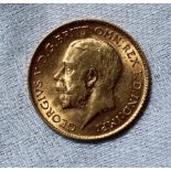 A George V gold half sovereign dated 1914