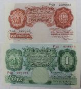 A Bank of England Ten Shillings note, C.P. Mahon, Chief Cashier, B210, Y63 No.