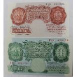 A Bank of England Ten Shillings note, C.P. Mahon, Chief Cashier, B210, Y63 No.