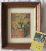 Ferdinand Cirel Still life study of flowers Watercolour 24 x 19cm Together with a booklet