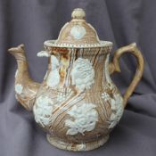 Of Earl Grey interest: A large early 19th century agate ware type pottery teapot,