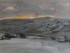 David Tress A snowy moorland scene Watercolour Signed and dated 1982 54 x 72cm