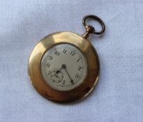 A 9ct yellow gold keyless wound open faced pocket watch,