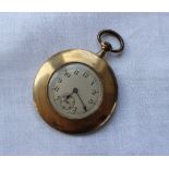 A 9ct yellow gold keyless wound open faced pocket watch,