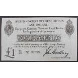 A United Kingdom of Great Britain and Ireland One Pound note, John Bradbury,