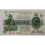 A United Kingdom of Great Britain and Ireland Ten Shillings note, John Bradbury,