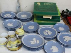 A Noritake part tea service together with Wedgwood Christmas plates,