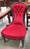 A Victorian button back upholstered nursing chair