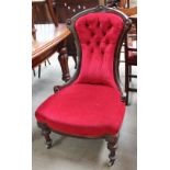 A Victorian button back upholstered nursing chair