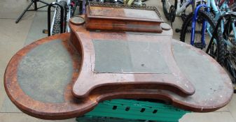 A Victorian burr walnut writing table with a raised stationery compartment,