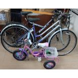 An Explorer Falcon Lady's bicycle together with a Magna Min eagle bicycle and a child's Kitten