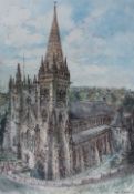 After Mary Traynor A cathedral A print Together with a collection of prints