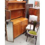 A pine dresser together with gilt wall mirrors, a dining chair,