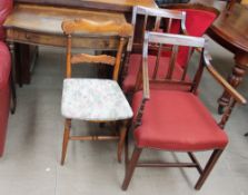 A pair of 19th century mahogany elbow chairs,