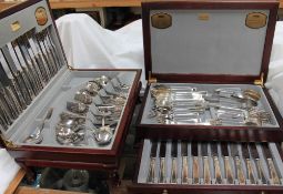 Two cased Viners electroplated part flatware services