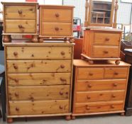 A modern pine chest of drawers together with another pine chest of drawers,