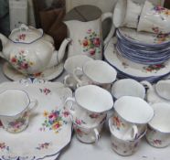 A Shelley floral decorated part tea service, pattern No.