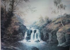 After William Mellor Falling stream A print Together with another print